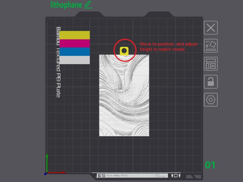 1cm Tag Hook Adapter for Lithophanes & Hueforge
