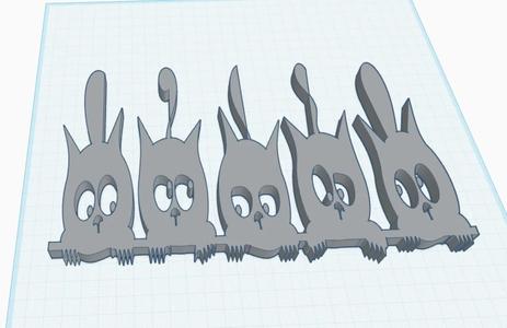 An easy print 5 Nosy Pussies   