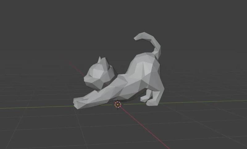 Geometric/Low Poly Cat Sculpture   