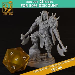 Elf Male Barbarian - RPG Hero Character D&D 5e - Titans of Adventure Set 09