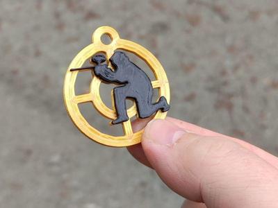 Paintball Key Fob / Golden Medal