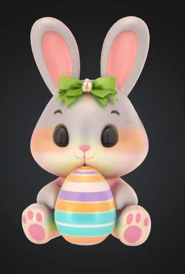 Cute easter bunny with egg   