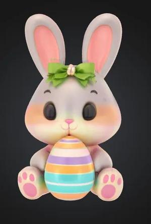 Cute easter bunny with egg   