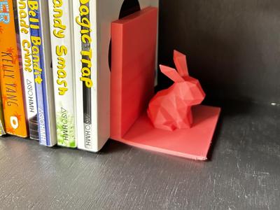 Low-poly bunny bookend