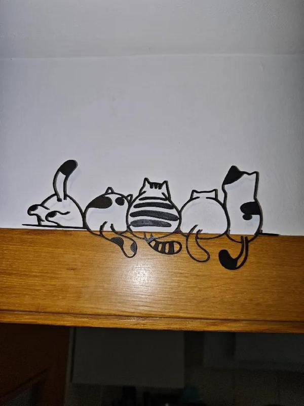 Cats' Backs Door art / Wall art - Stand + flat   
