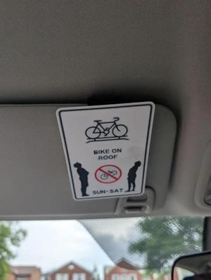 Bike on Roof Sign   