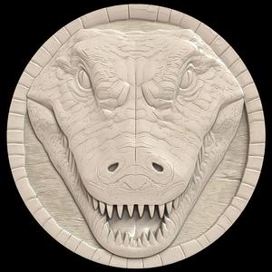 3D Model STL File for CNC Router/Laser & 3D Printer Scary Crocodile Head 2