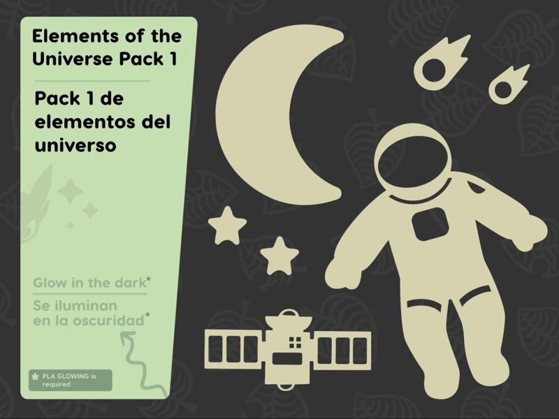 Illuminated elements of Universe Pack 1 decoration