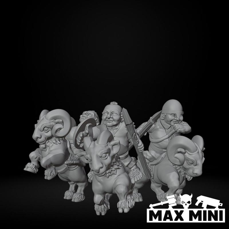 Halfling Goat Rider Spears