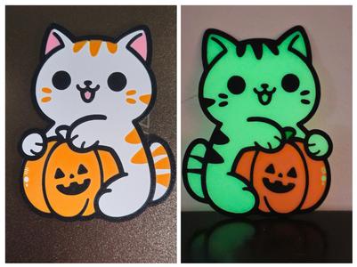 Halloween Cat with Pumpkin - Customisable Decor