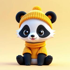 Panda With a Yellow Hat   