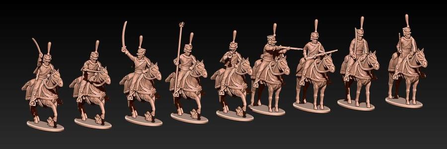 napoleonic french hussars with palisse and shako