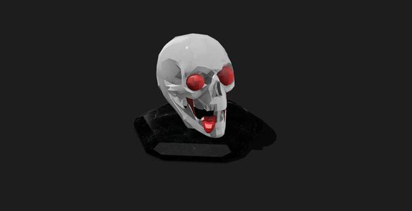 geometric skull ornament sticking out the tongue
