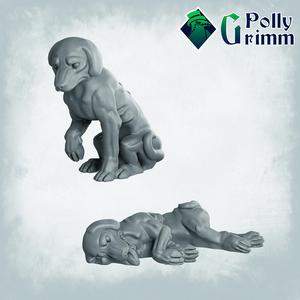 Starving dog and dog corpse. He was a good boy...