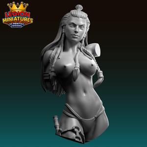 Varya v2 bust barbarian warrior presupported 75mm
