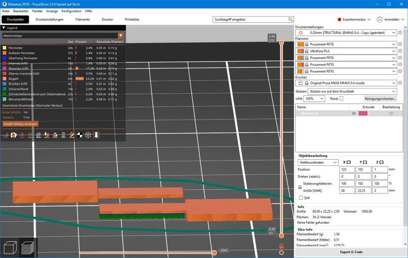 Klebetest / Test of glueability   