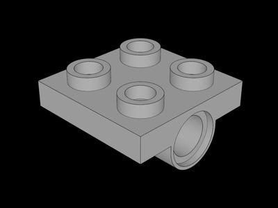 Lego Compatible (2444.dat) Plate  2 x  2 with Hole and Split Underside Ribs   