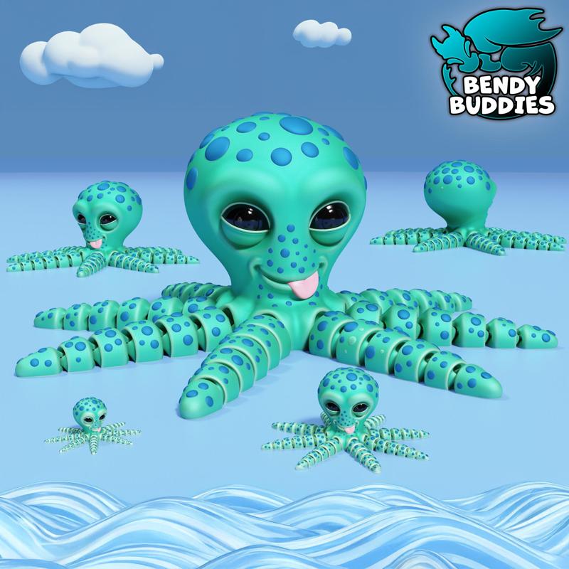 Octopie Playful Octopus / Squid Articulated / Print-in-Place Creature / Cute Tentacle Beast / Underwater Animal / Water Monster / Fantasy World