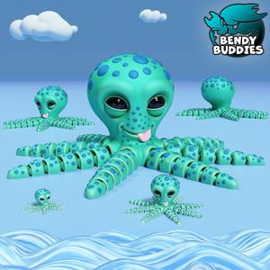 Octopie Playful Octopus / Squid Articulated / Print-in-Place Creature / Cute Tentacle Beast / Underwater Animal / Water Monster / Fantasy World