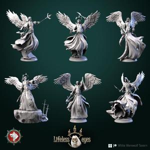 Winged undeads casters set 6 miniatures 32mm pre-supported