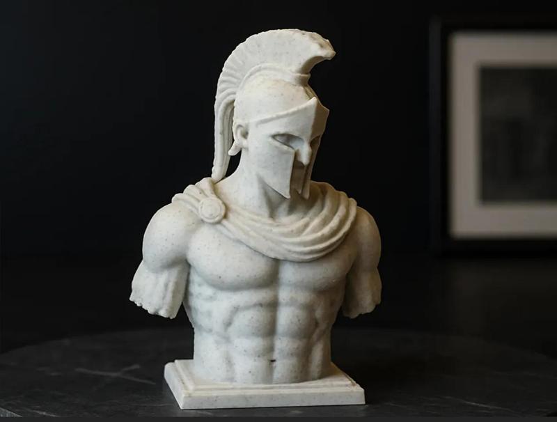 Büstenskulptur eines Spartaner   