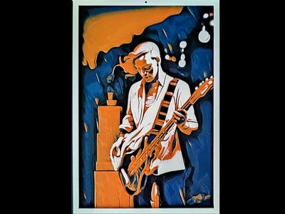 Bass Player Framed Picture