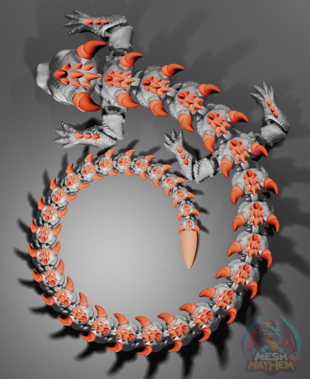 Inferno Articulated Dragon STL and 3MF