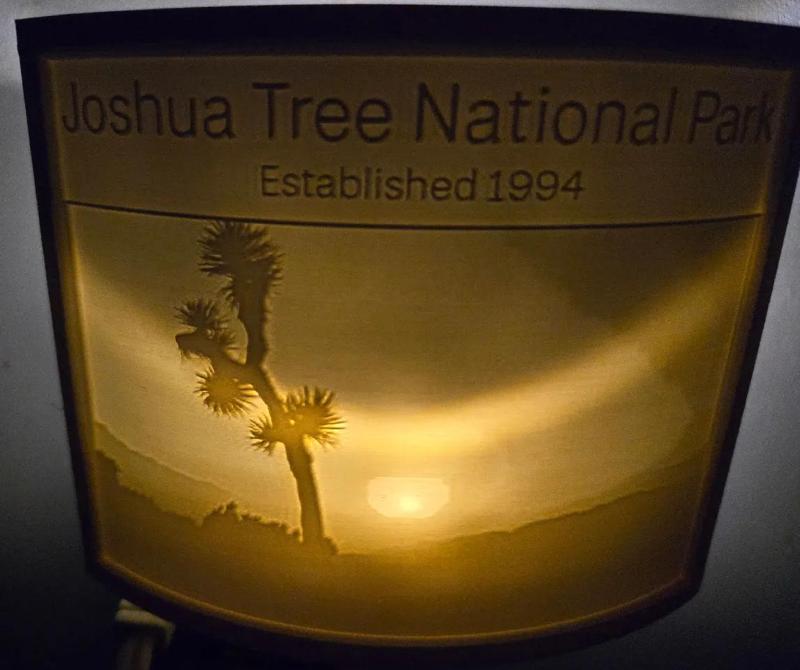 Joshua Tree National Park Nightlight Lithophane   