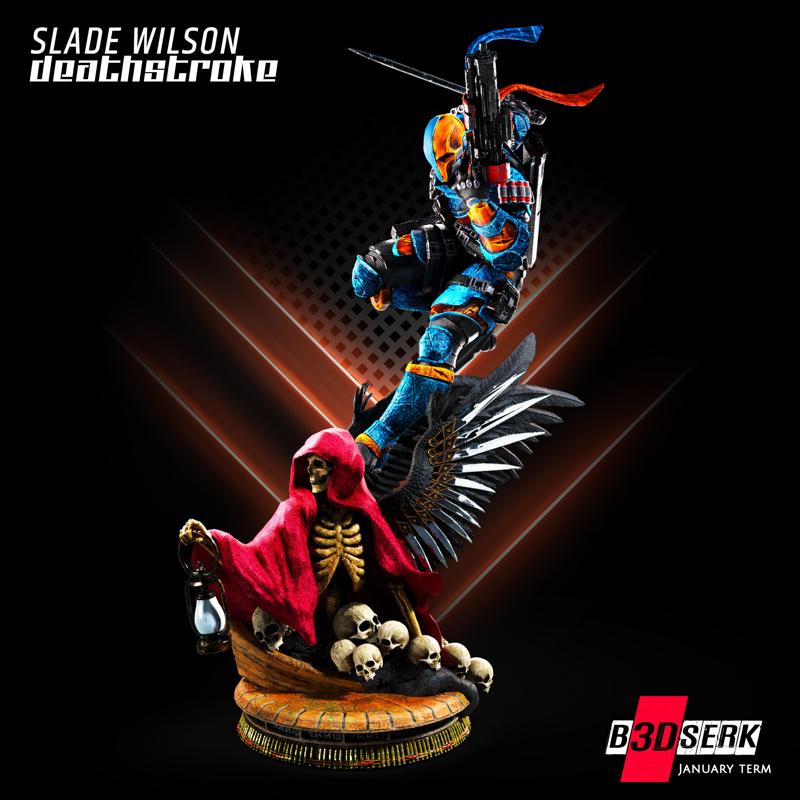 B3DSERK January Term:  Deathstroke 3d Sculpture tested and ready for printing