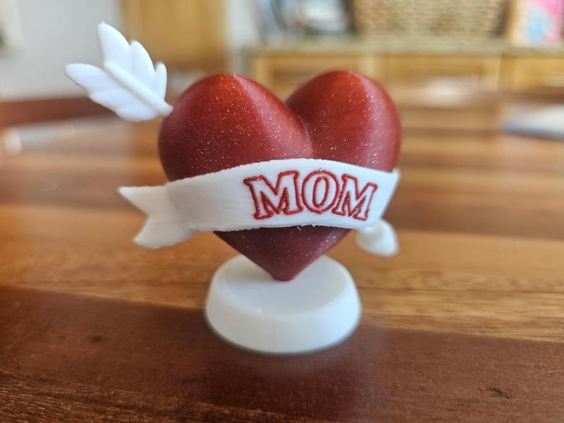 Mom Heart Tattoo Sculpture