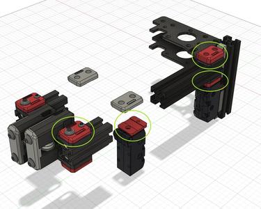 Belt clamps adapted for TorxFighter GE5C and Beefy Idlers on Voron ChaoticLab Carbon Fiber Bracket Kit   