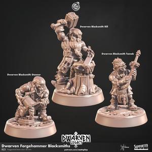 Dwarven Forgehammer Blacksmiths (Pre-Supported) | Cast n Play