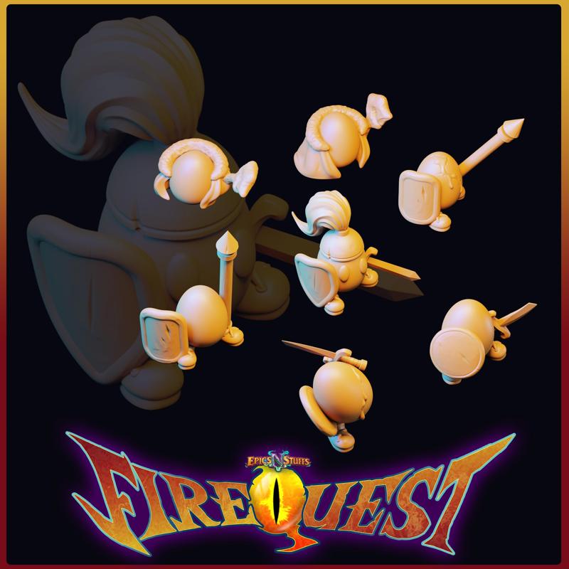 Egg Retinue, Fire Quest Miniature - Pre-Supported