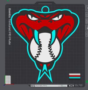 Arizona Diamondbacks Snake Head Oversized Necklace Logo   