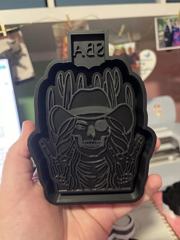 Skull Cowgirl with Cactus Freshie Mold - 3D Model Mold Box for Silicone Freshie Moulds