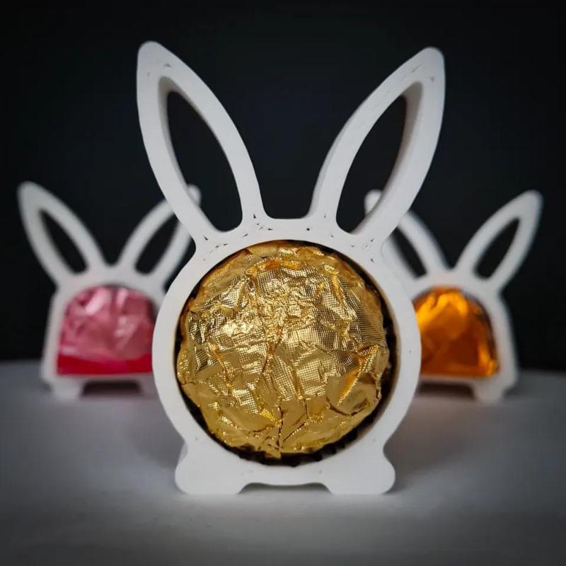 Cute little Easter bunny decoration for a praline : Rocher   