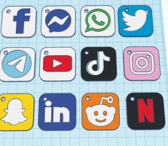 PACK: Social Networks and APPs key chains