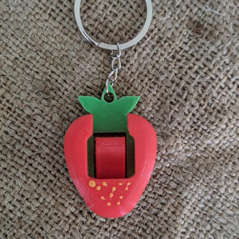 Strawberry guitar pick holder keychain - CHRISTMASXCULTS