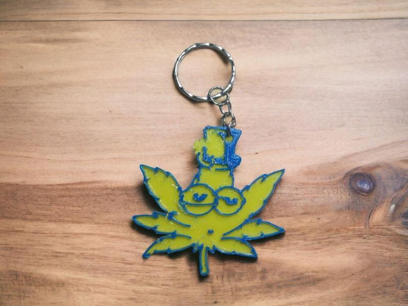 Keychain Cannabis leaf crazy grow