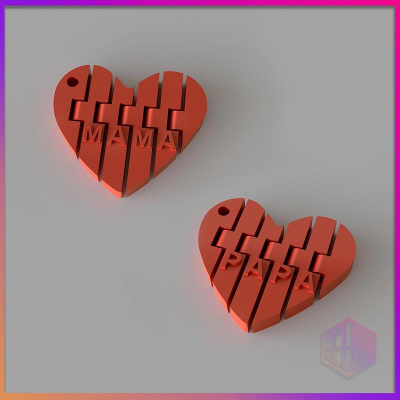 MOTHER'S DAY / FATHER'S DAY ARTICULATED HEART KEYCHAIN SET