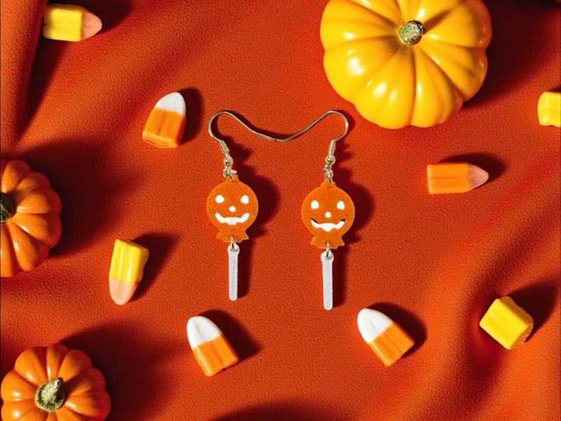 Pumpkin Lollipop earrings