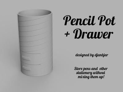 Pencil Pot + Drawers (All in One 1)