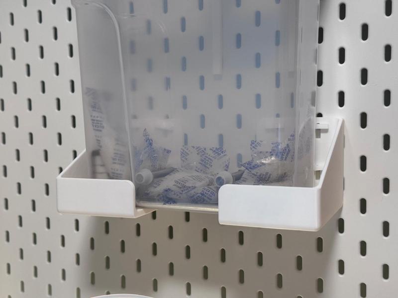 drybox holder ikea skadis pegboard t clip