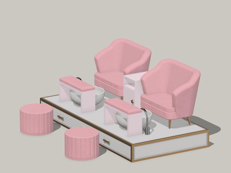 Miniature Pedicure Spa Set (7 items) 1/12 scale for Doll, Diorama - Digital STL files for 3d Printing