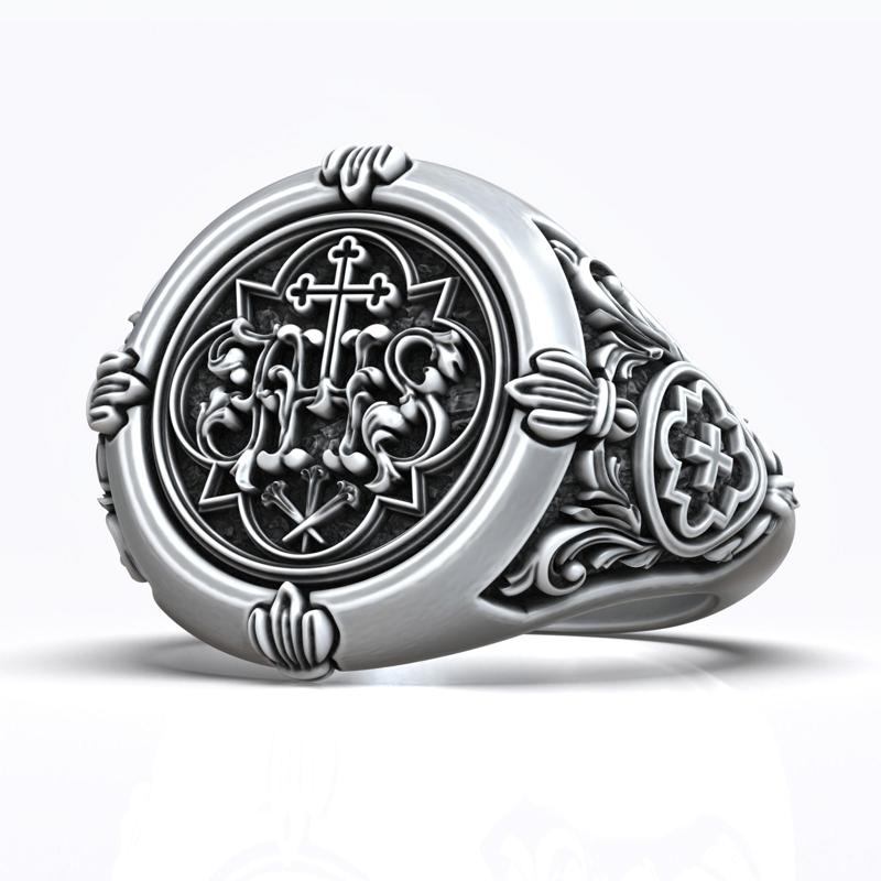 Jesus Christ Symbol JHS Pattern Christian Signet