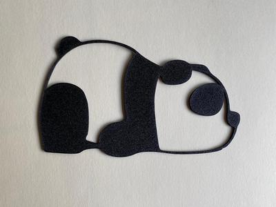 Minimalist Panda Silhouette 3D