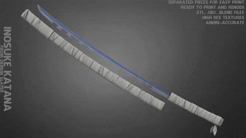 Demon Slayer Inosuke Hashibira Nichirin Katana for Cosplay