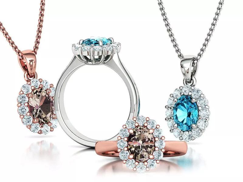 8x6 Oval 1ct Gem Princess Diana Ring and Pendant Collection