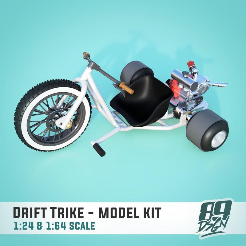 Drift Trike - fat tire 1:24 & 1:64 scale model set