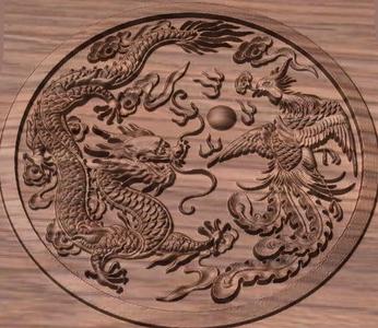 DRAGON BIRD BAS RELIEF SQUARE AND ROUND